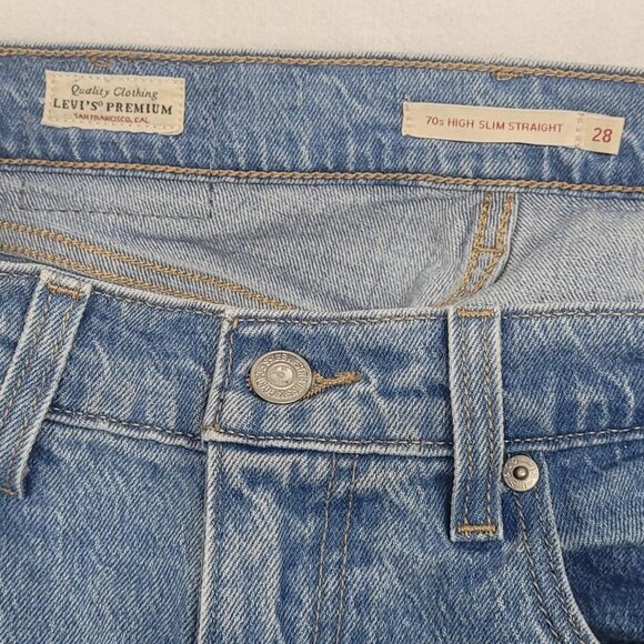 Levi's 28x31 70's High Slim Straight blue jeans - Picture 4 of 6